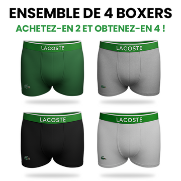 Juego de 4 boxers Lacoste: ¡compra 2 y llévate 4!